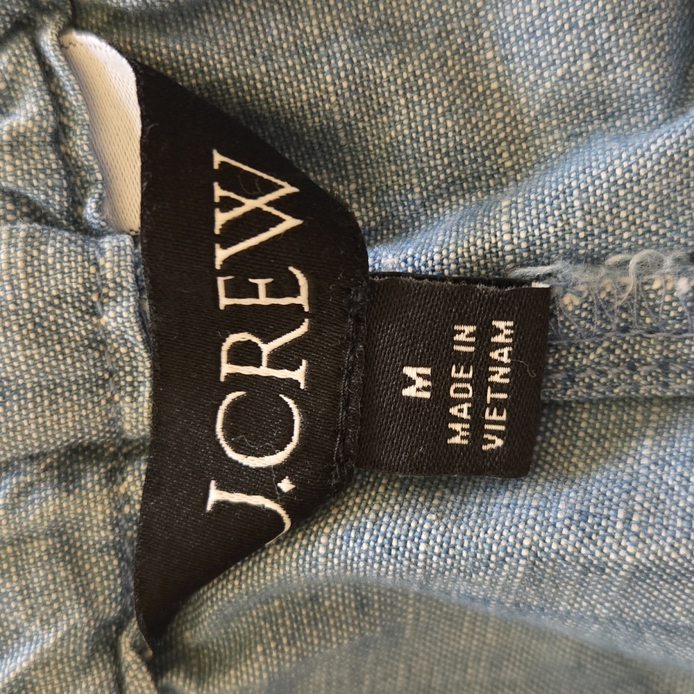 J. Crew 3" Tropez Chambray Cotton Pull-On Shorts Ocean Blue EUC - M - Picture 4 of 6